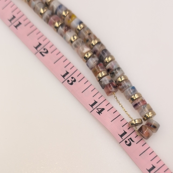 LOFT Elegant Gold Necklace with Multicolor Beads - Picture 5 of 5